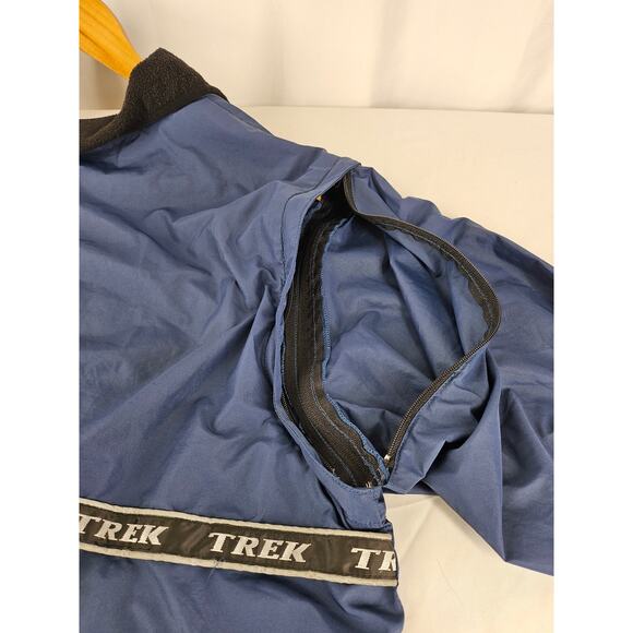 TREK MEN'S BLUE CYCLING WIND BREAKER SIZE XL BLUE FLEECE COLLAR/REFLECTIVE TRIM - Picture 12 of 15